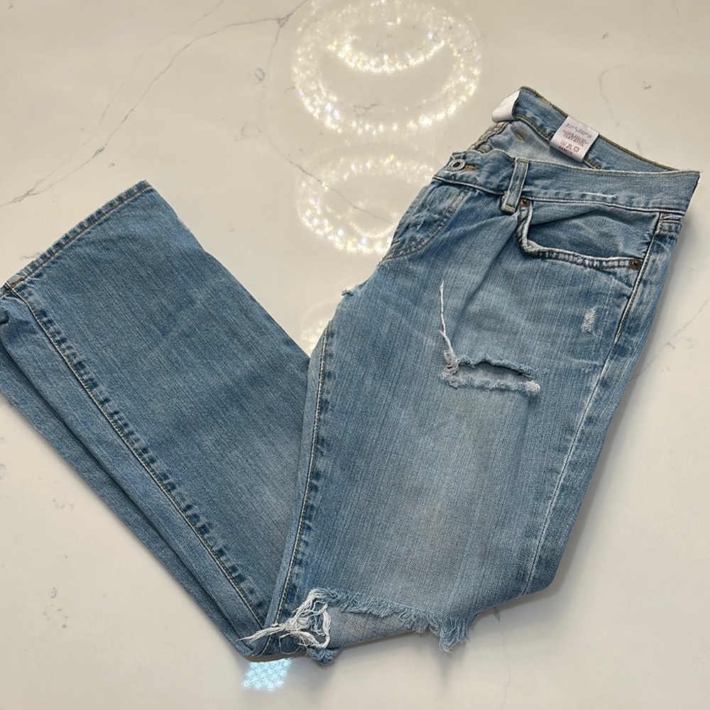Women's Light Blue Distressed Jeans